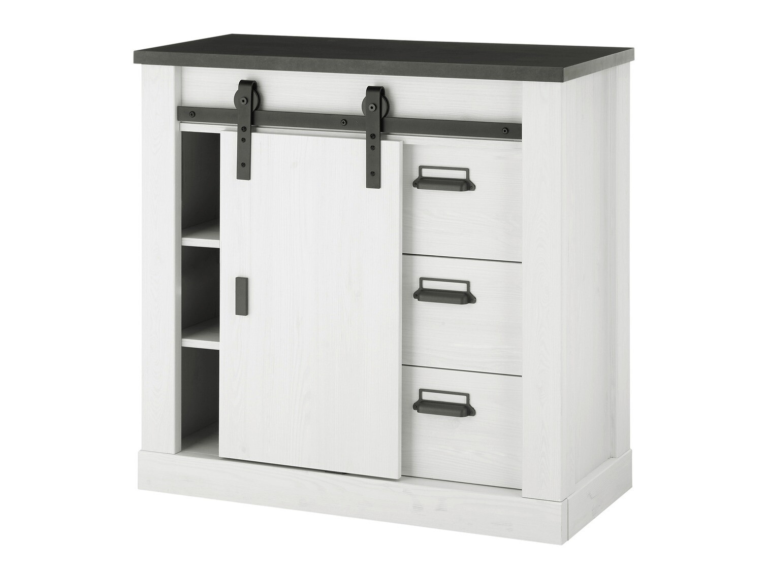 Conjunto de salón Cirtale 132 (Pino blanqueado + Antracita)