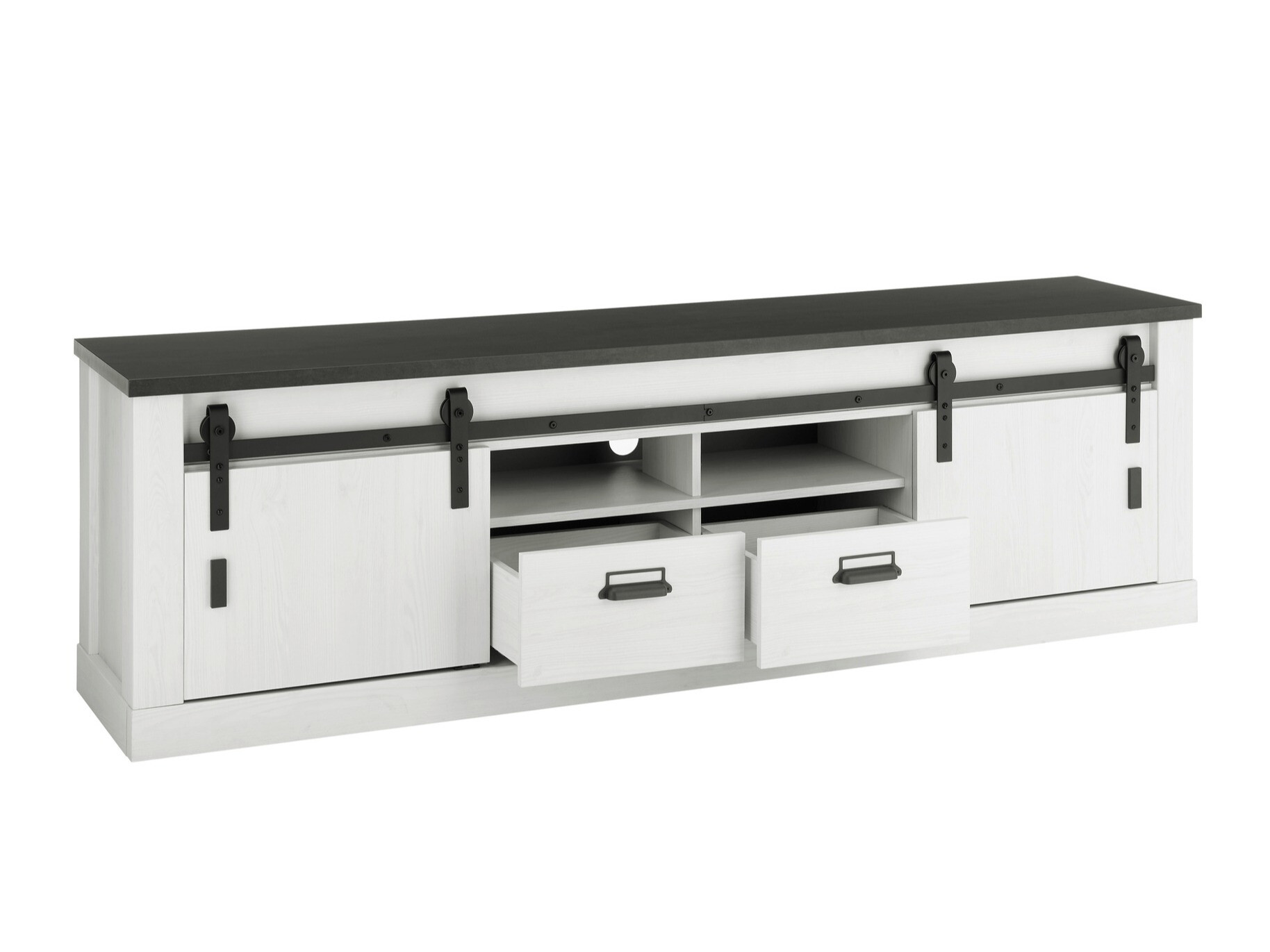 Conjunto de salón Cirtale 132 (Pino blanqueado + Antracita)