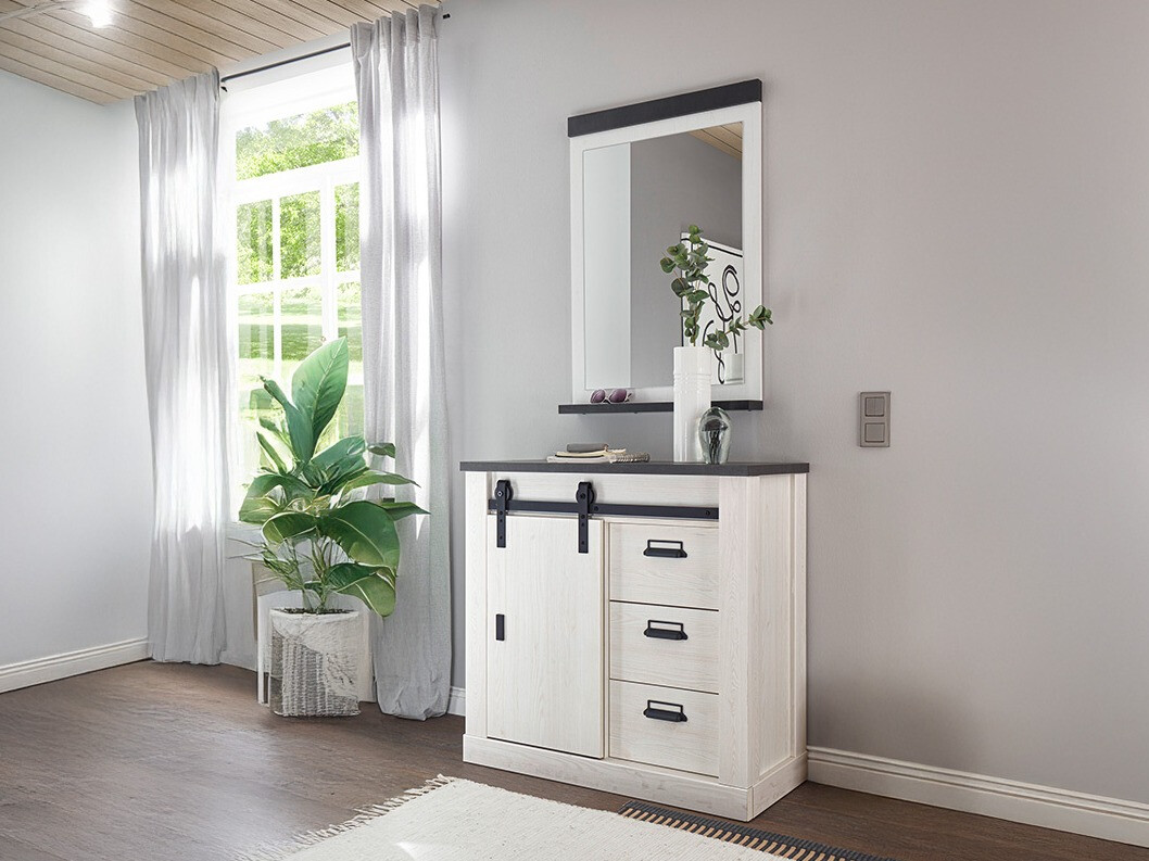 Conjunto para recibidor Cirtale 129 (Pino blanqueado + Antrahite)