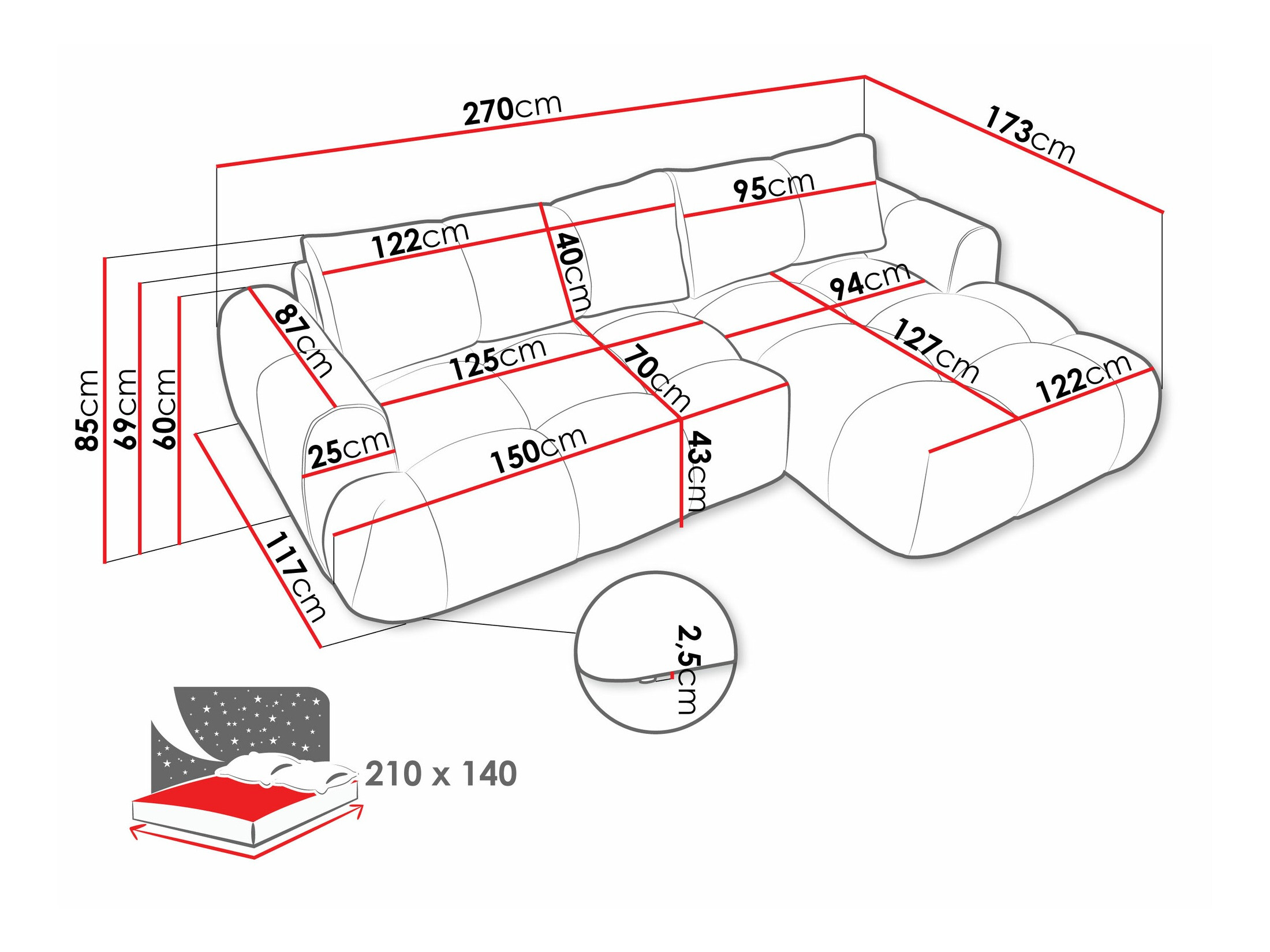 Sofá rinconero TrendyNest 109 (Now Or Never 92)