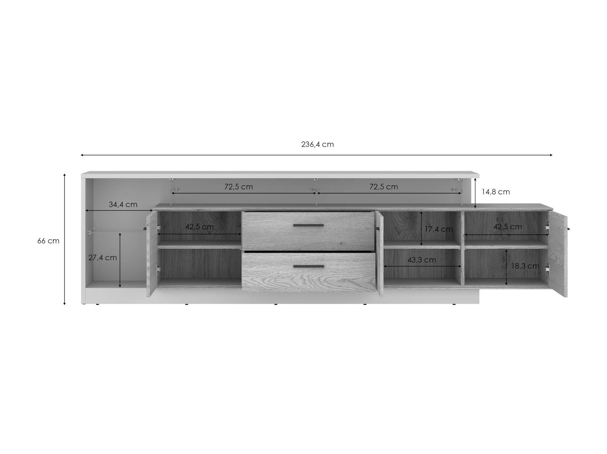 Mueble TV Avicoro 107 (Cachemira + Roble Sonoma)
