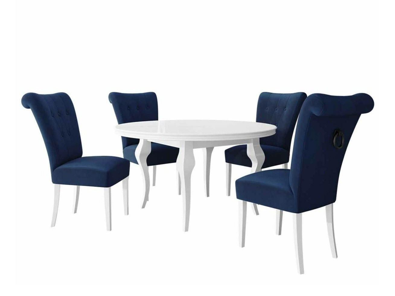 Conjunto de comedor Racine 143 (Blanco + Magic Velvet 2216)