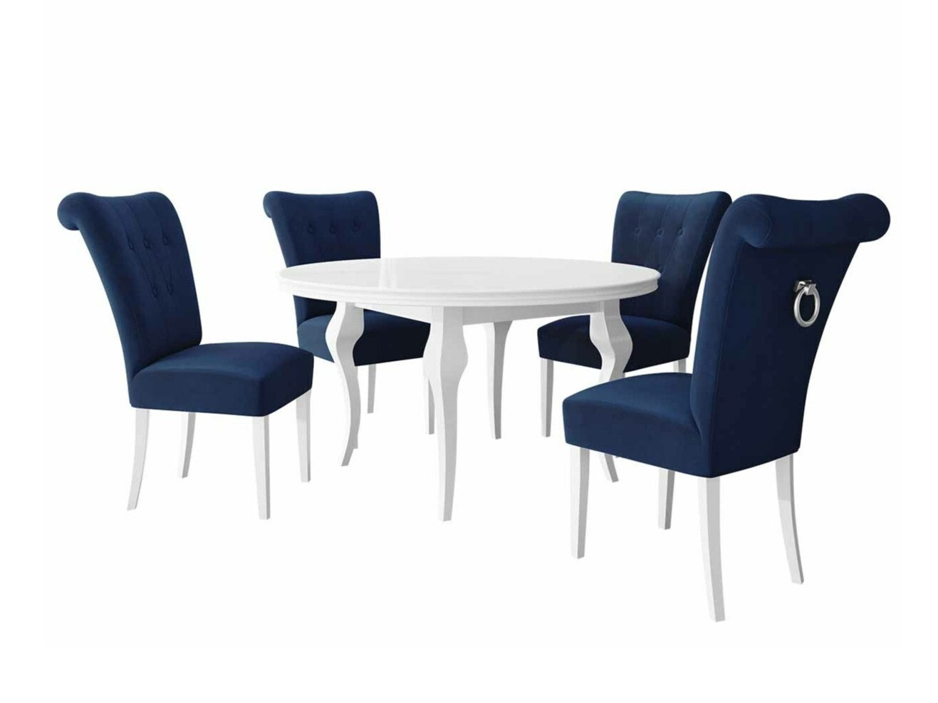 Conjunto de comedor Racine 143 (Blanco + Magic Velvet 2216)