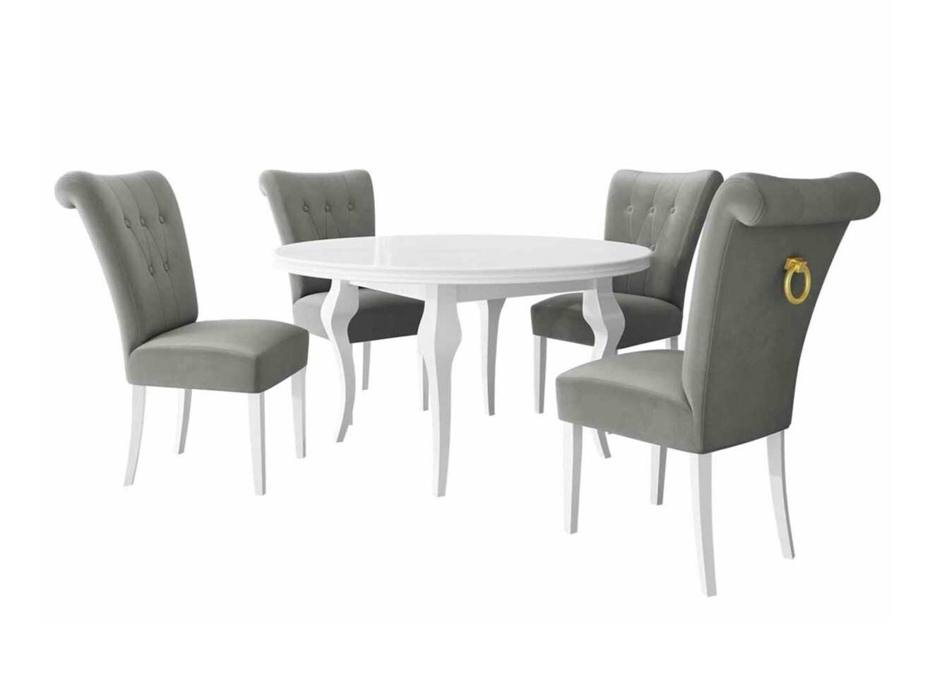 Conjunto de comedor Racine 143 (Blanco + Magic Velvet 2217)