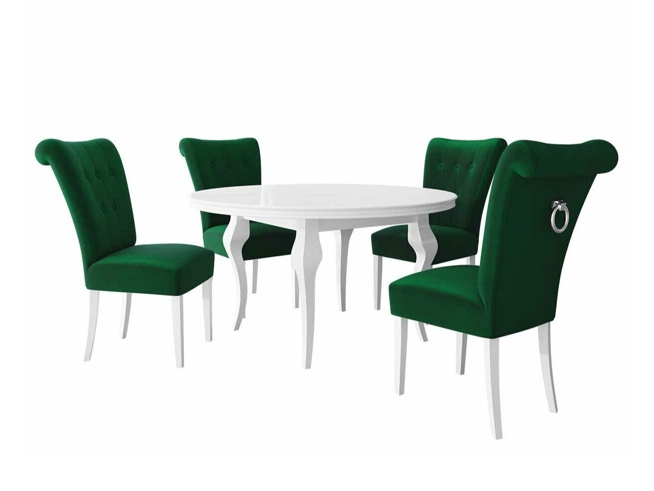 Conjunto de comedor Racine 143 (Blanco + Magic Velvet 2225)