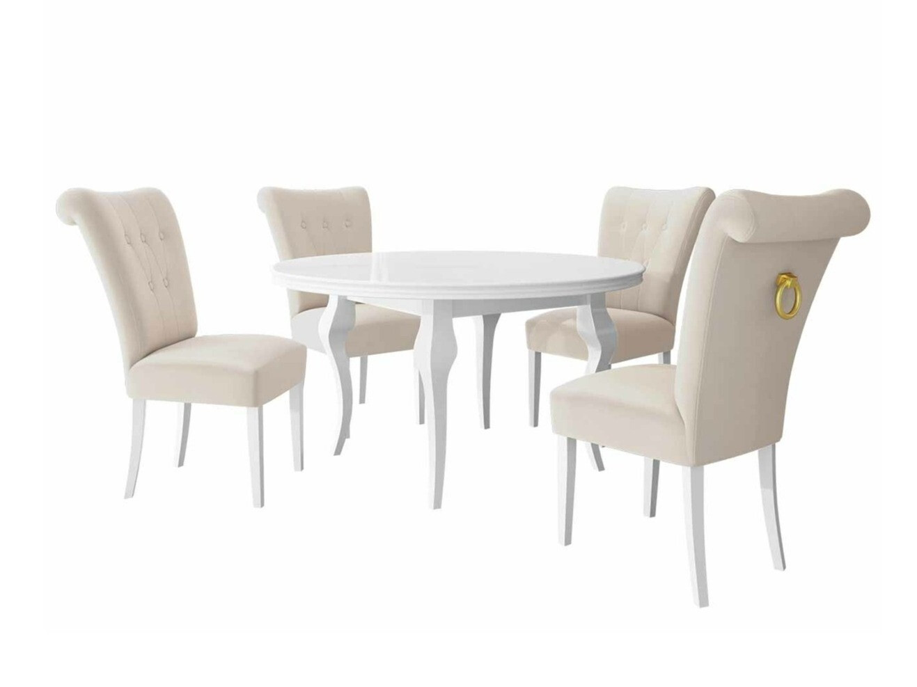 Conjunto de comedor Racine 143 (Blanco + Magic Velvet 2250)