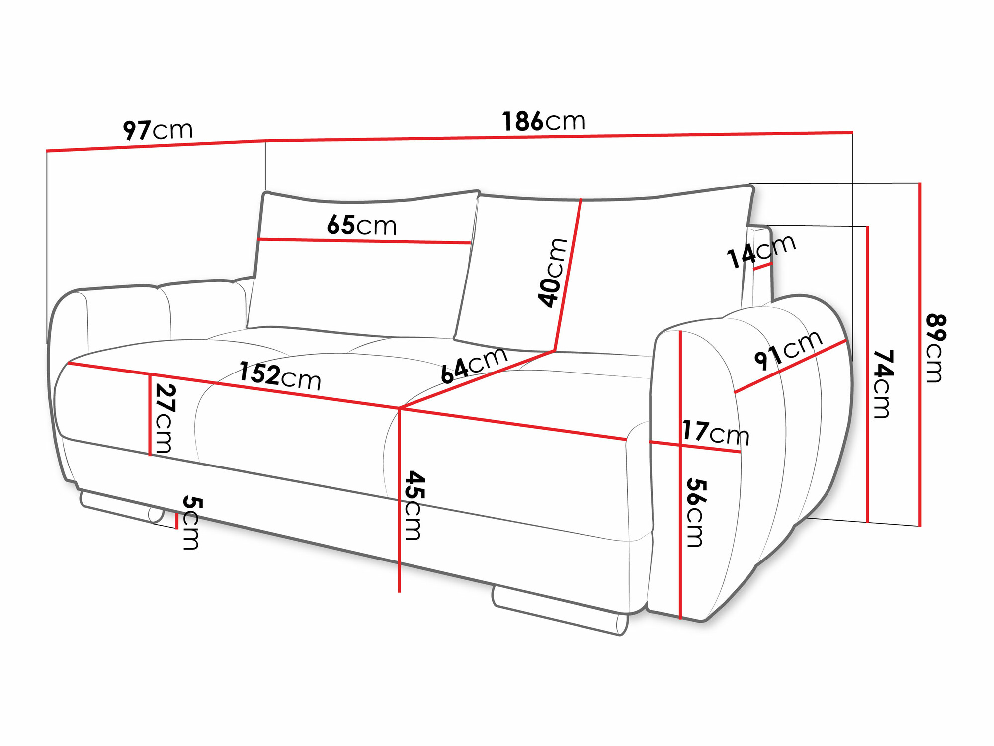 Sofá Camden 102 (Velo 627)