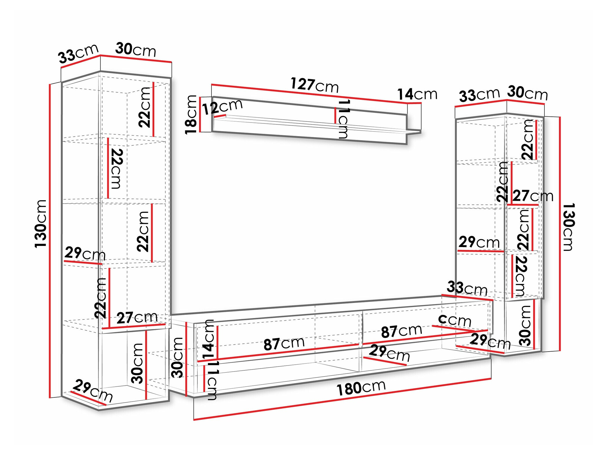 Conjunto de salón Sarasota 176 (Roble Artisan)