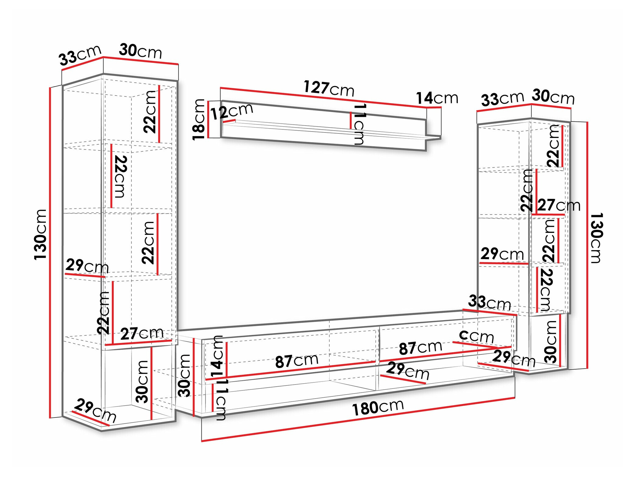 Conjunto de salón Sarasota 176 (Roble wotan)
