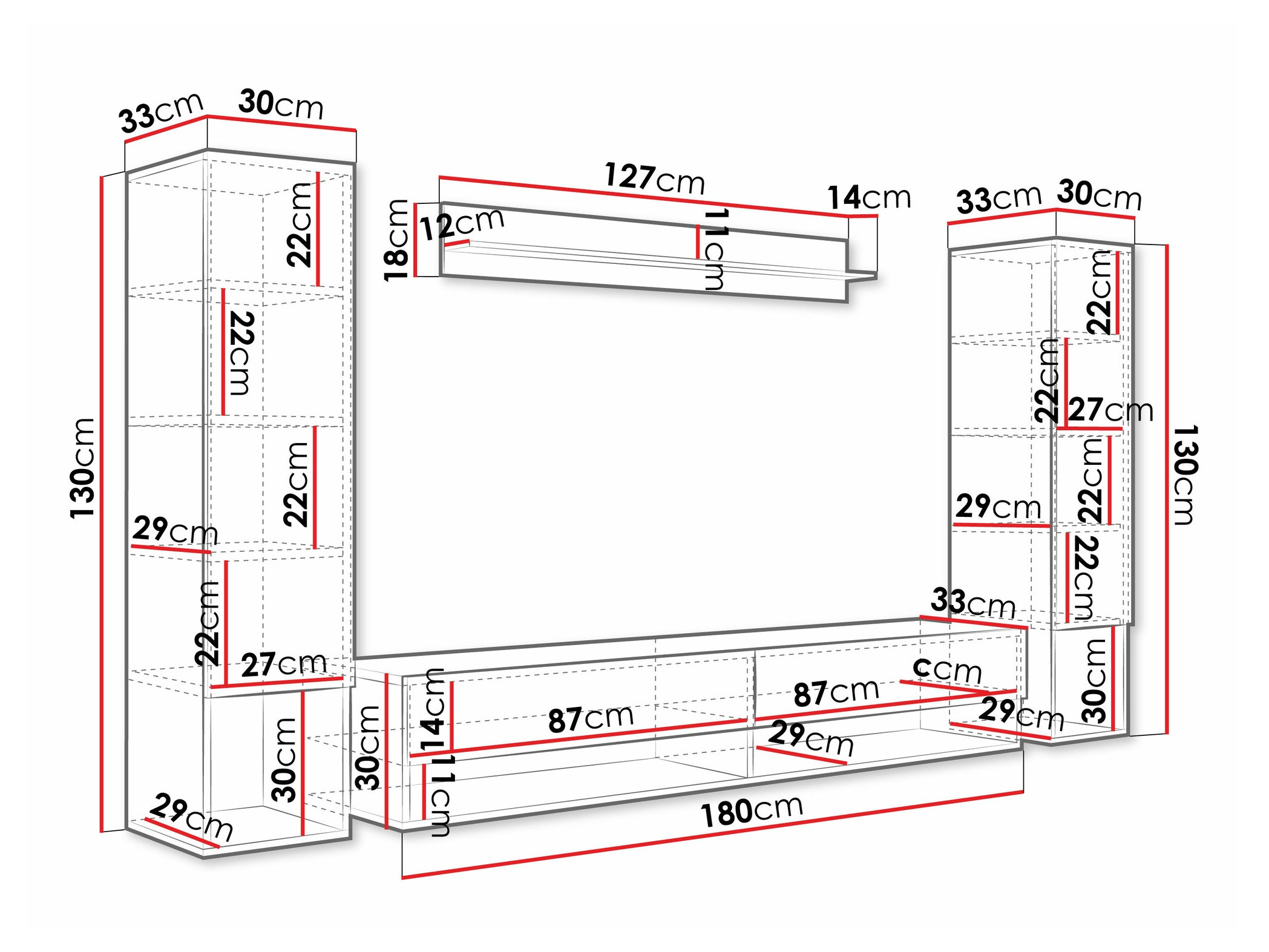 Conjunto de salón Sarasota 176 (Roble wotan)