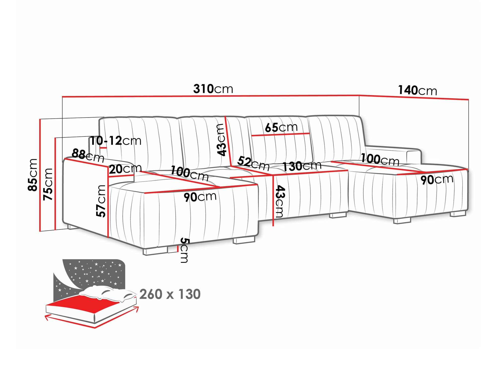 Sofá rinconero Columbus 232 (Manila 16)