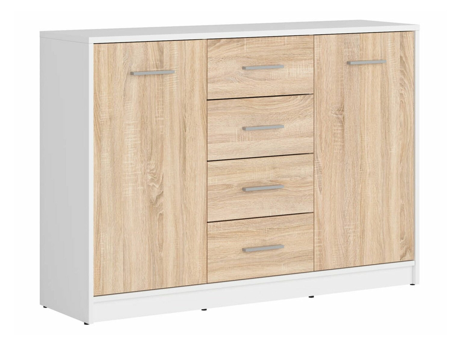 Cómoda Novsore 118 (Blanco + Roble Sonoma)
