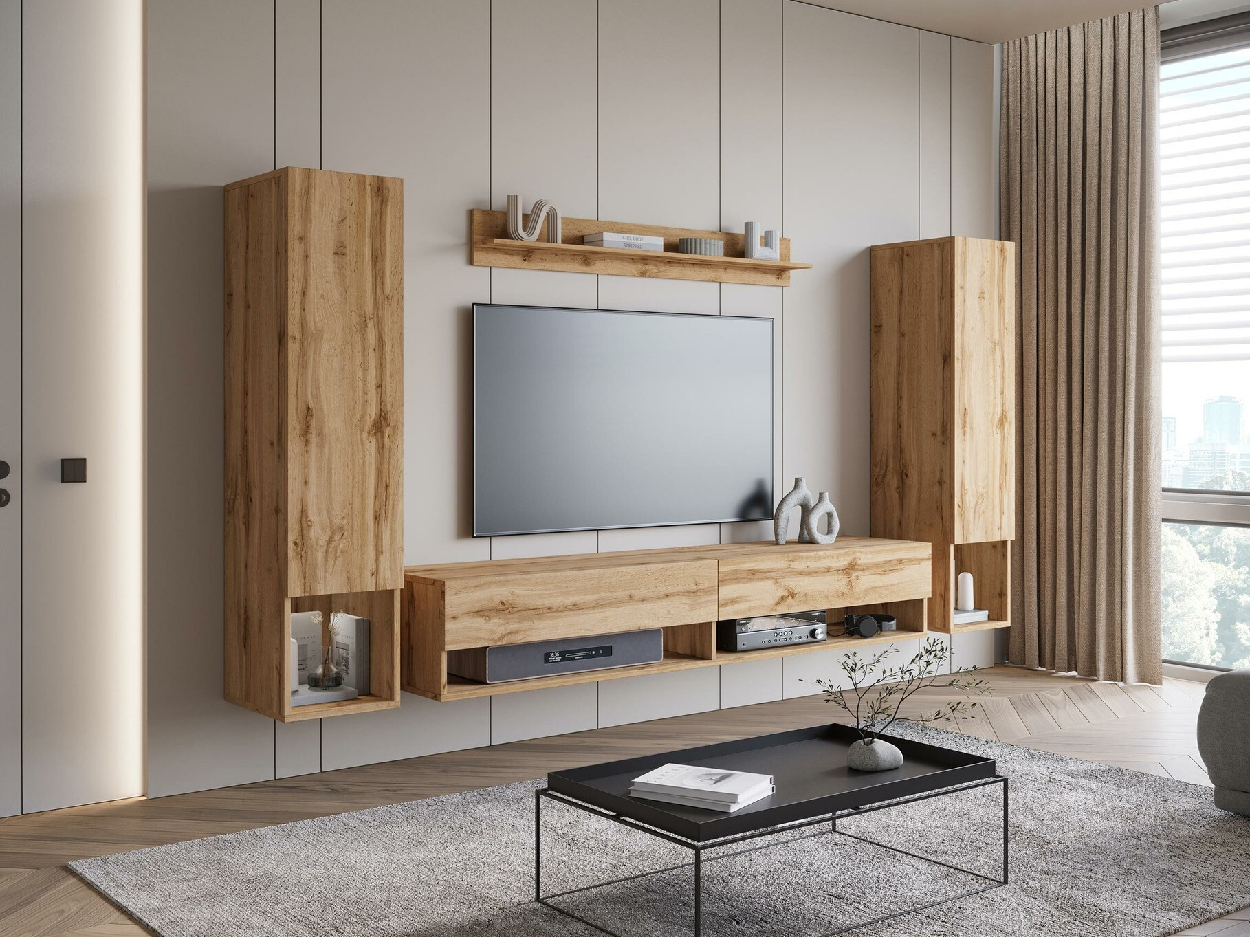 Conjunto de salón Sarasota 176 (Roble wotan)