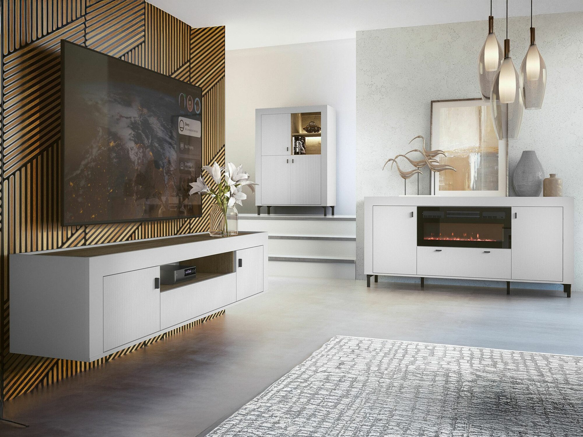 Conjunto de salón Mormavu 115 (Mate blanco)