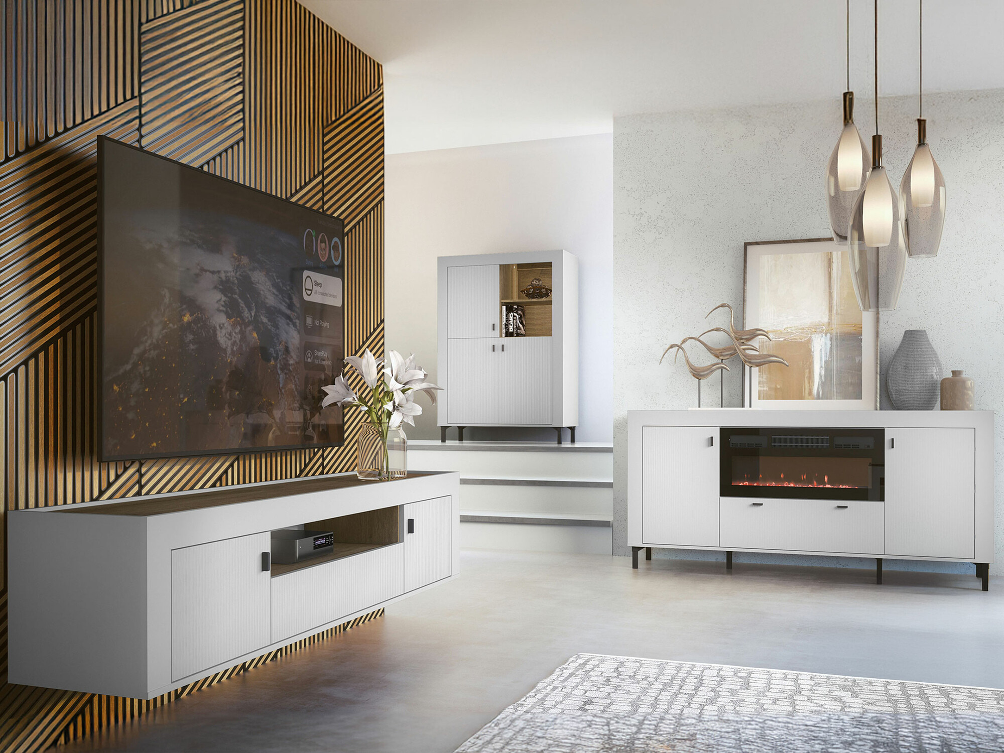 Conjunto de salón Mormavu 115 (Mate blanco)