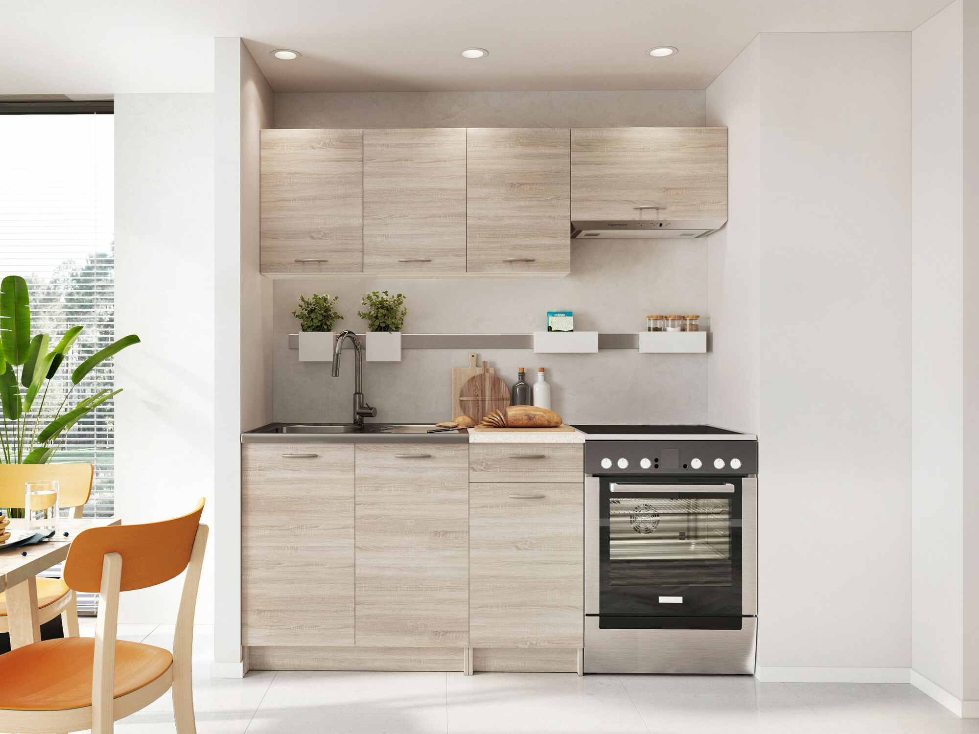 Conjunto de cocina Ota (Roble Sonoma + Beige)