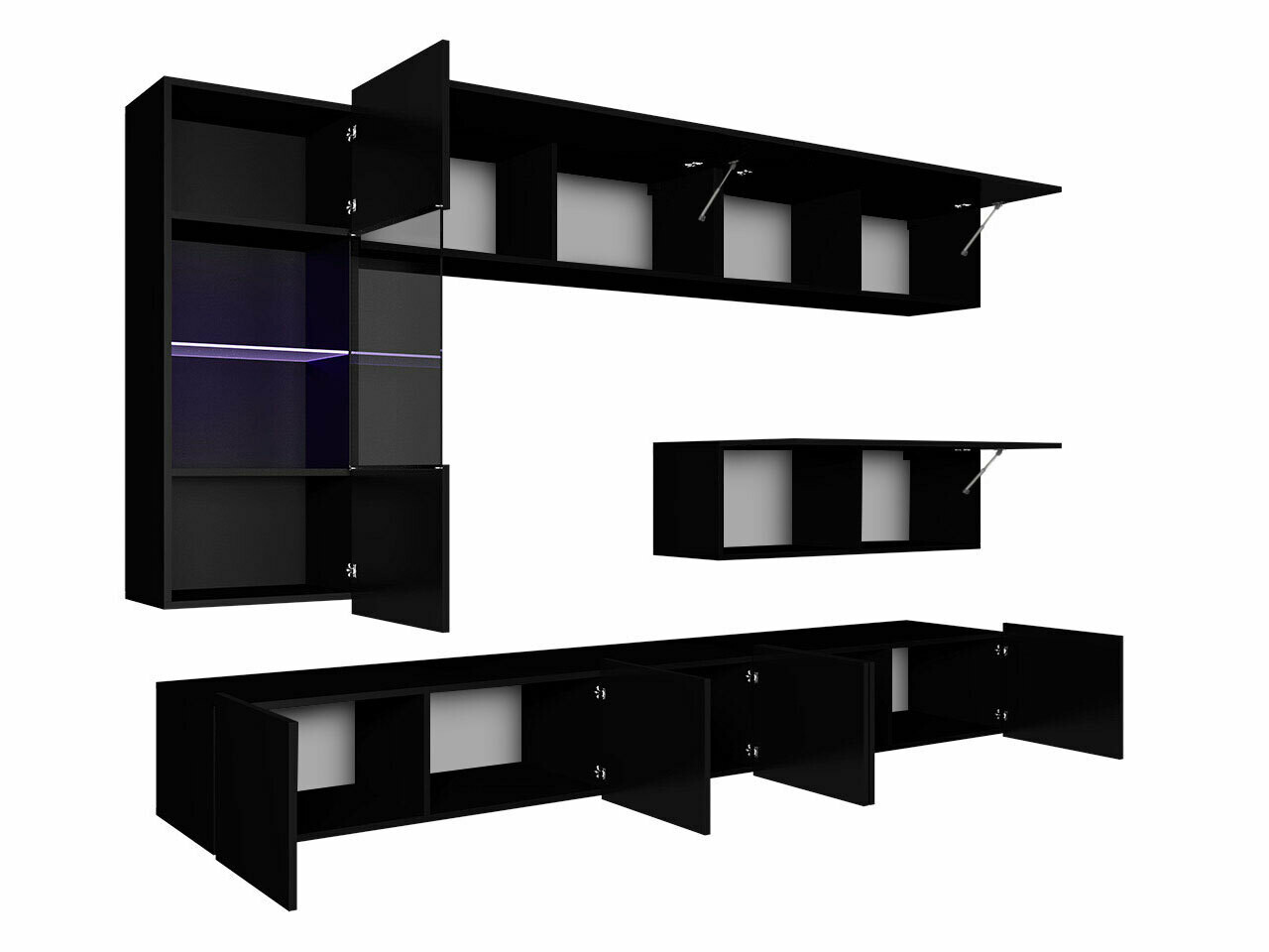 Conjunto de salón Tivdalu 108 (Blanco + Blanco brillante)