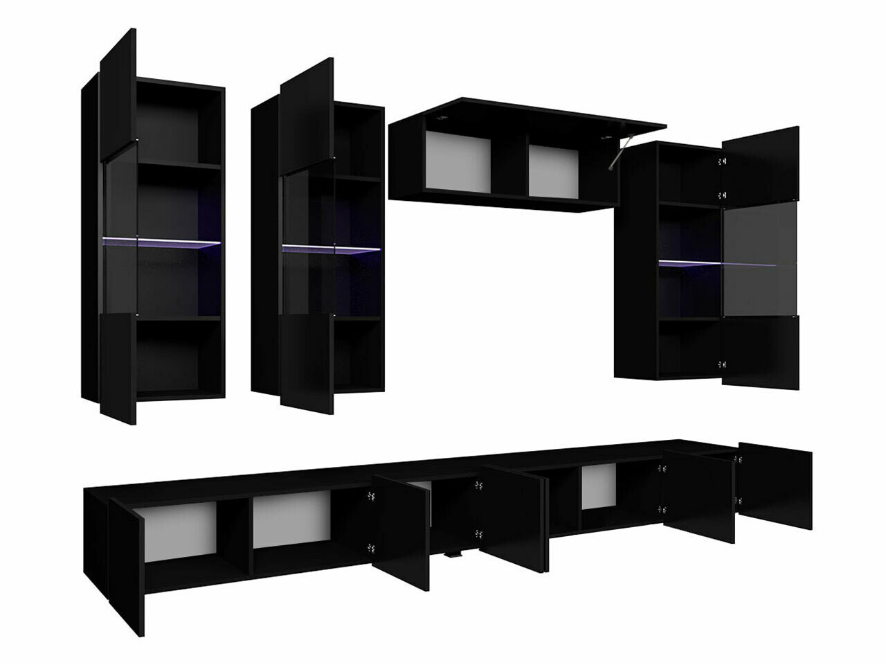 Conjunto de salón Tivdalu 109 (Blanco + Blanco brillante)