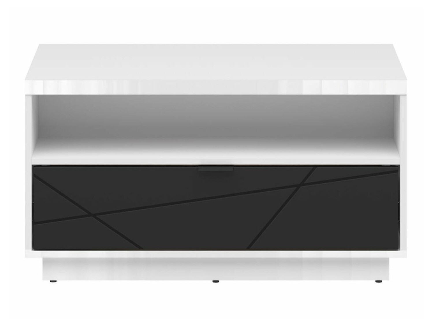 Mesa de centro Fivale 117 (Blanco brillante + Negro mate)