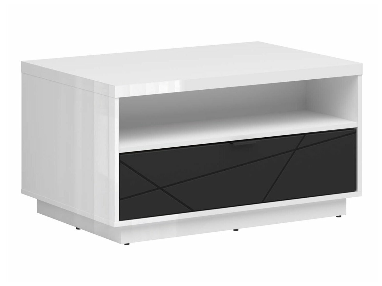 Mesa de centro Fivale 117 (Blanco + Negro mate)