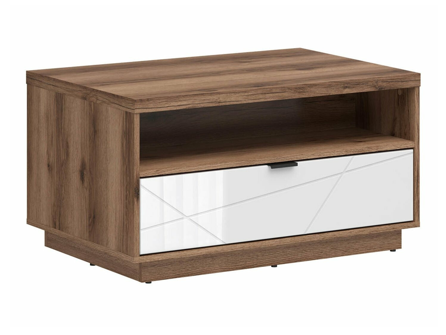 Mesa de centro Fivale 117 (Roble delano oscuro + Blanco brillante)