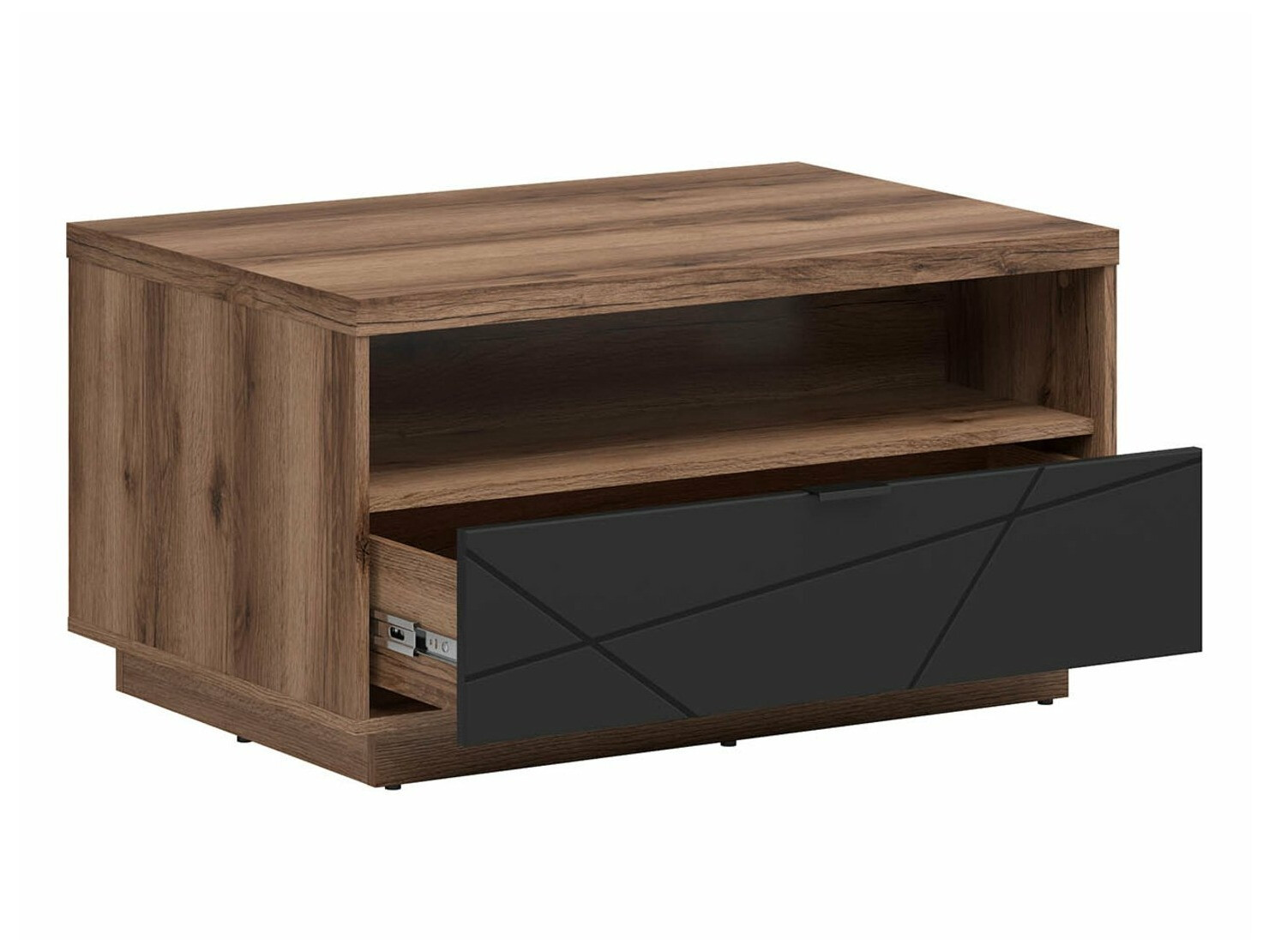 Mesa de centro Fivale 117 (Roble delano oscuro + Negro mate)