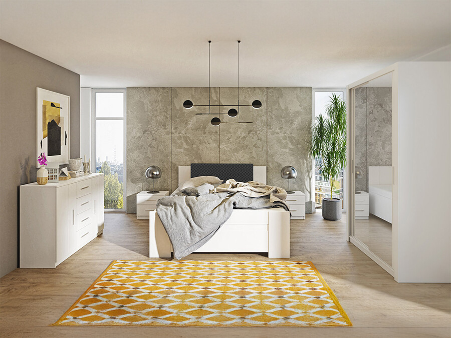 Conjunto de dormitorio Catromi 112 (Blanco + Soft Pik 011)