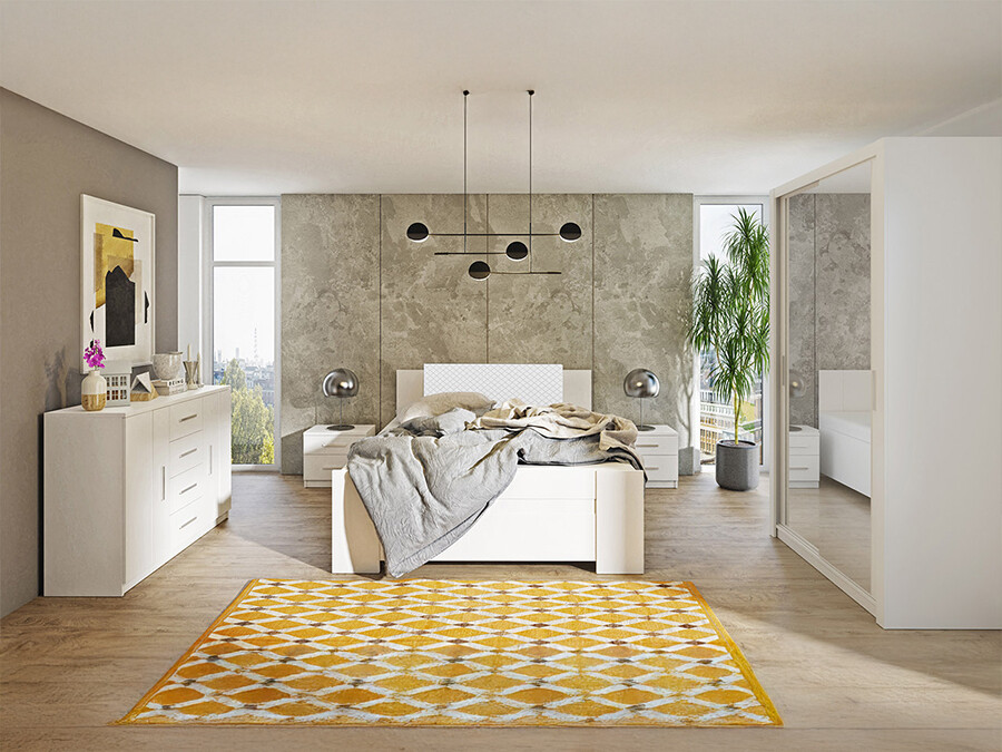 Conjunto de dormitorio Catromi 112 (Blanco + Soft Pik 017)