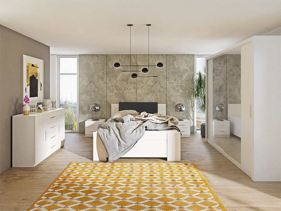 Conjunto de dormitorio Catromi 114 (Blanco + Soft Pik 011)