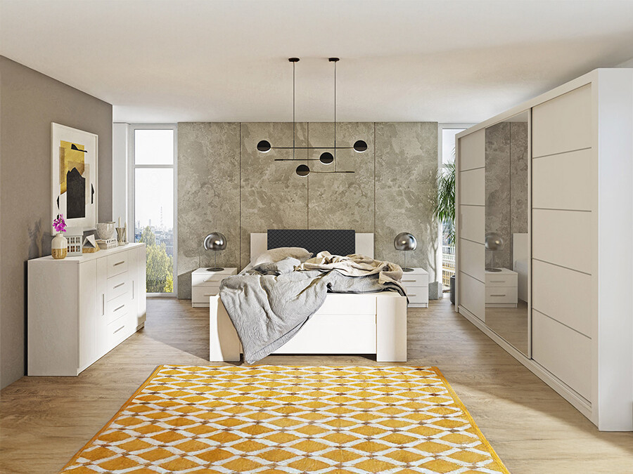 Conjunto de dormitorio Catromi 116 (Blanco + Soft Pik 011)