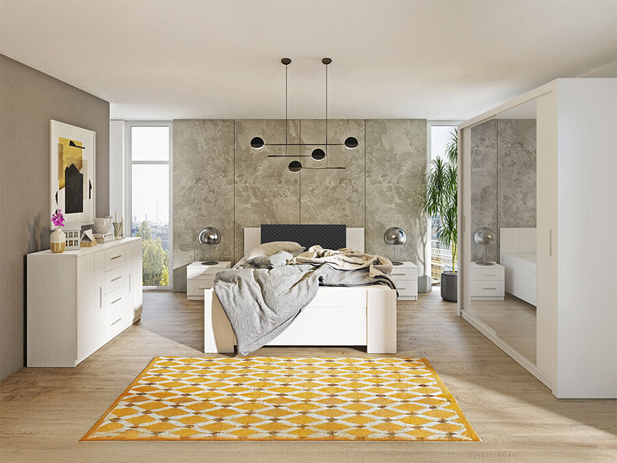 Conjunto de dormitorio Catromi 121 (Blanco + Soft Pik 011)