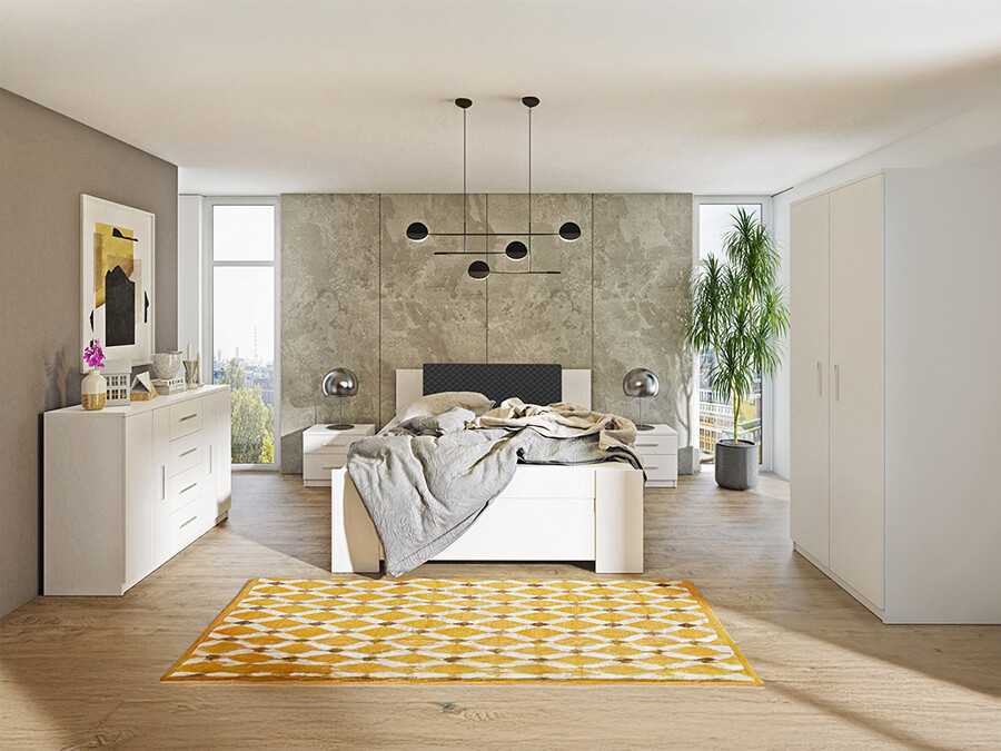 Conjunto de dormitorio Catromi 122 (Blanco + Soft Pik 011)