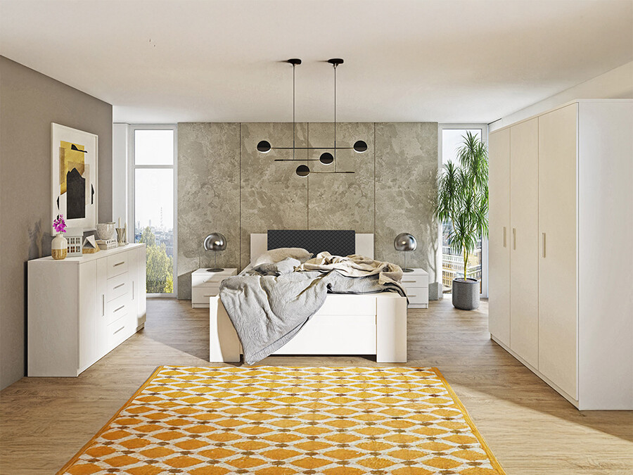 Conjunto de dormitorio Catromi 123 (Blanco + Soft Pik 011)