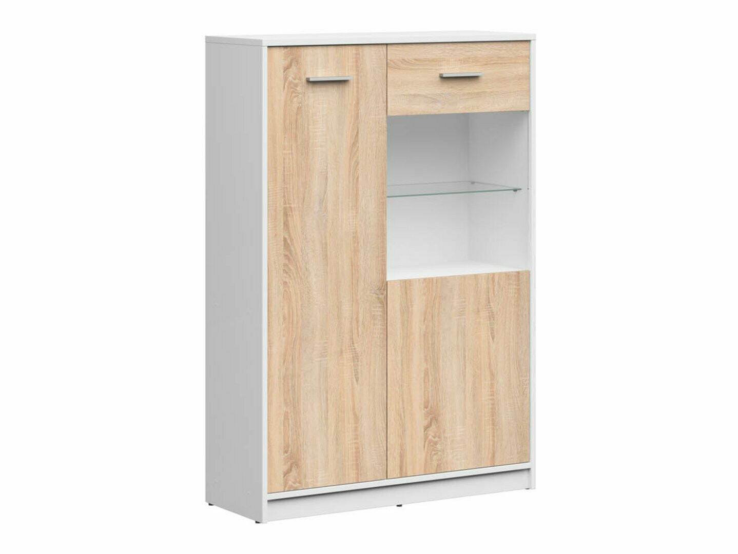 Estantería Novsore 138 (Blanco + Roble Sonoma)