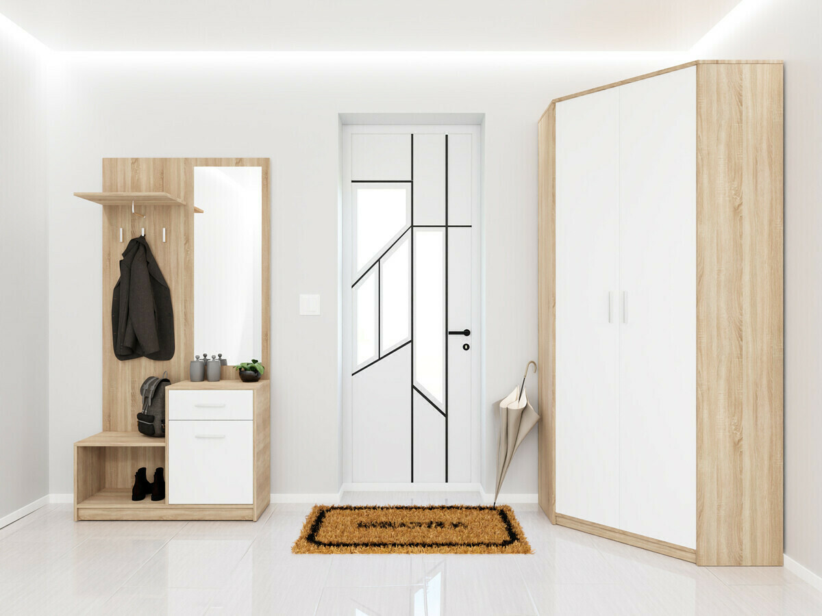 Conjunto para recibidor Novsore 145 (Roble Sonoma + Blanco)