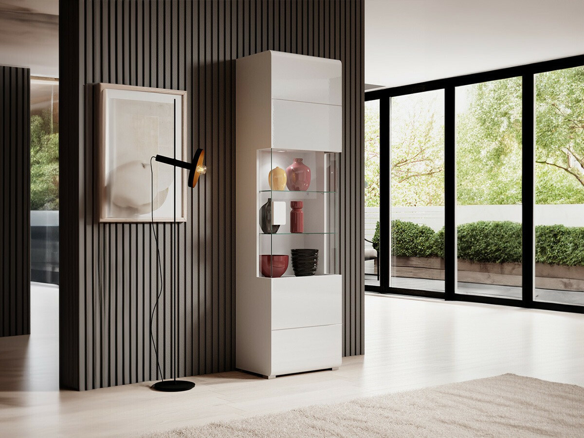 Estantería Torsone 103 (Blanco + Blanco brillante)