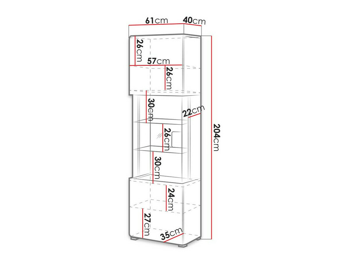 Estantería Torsone 103 (Blanco + Blanco brillante)