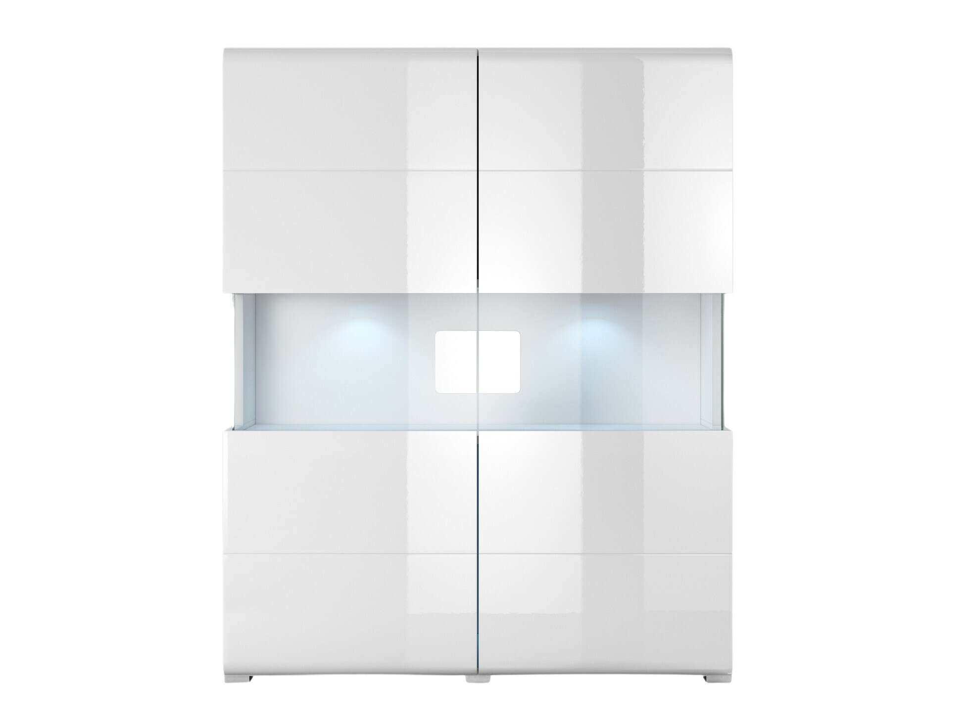 Estantería Torsone 107 (Blanco + Blanco brillante)