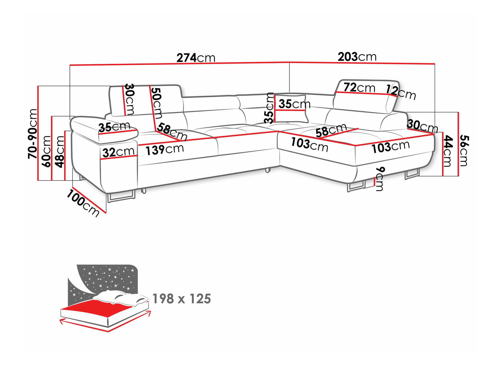 Sofá rinconero Comfivo Eliferu 100 (Lux 05)