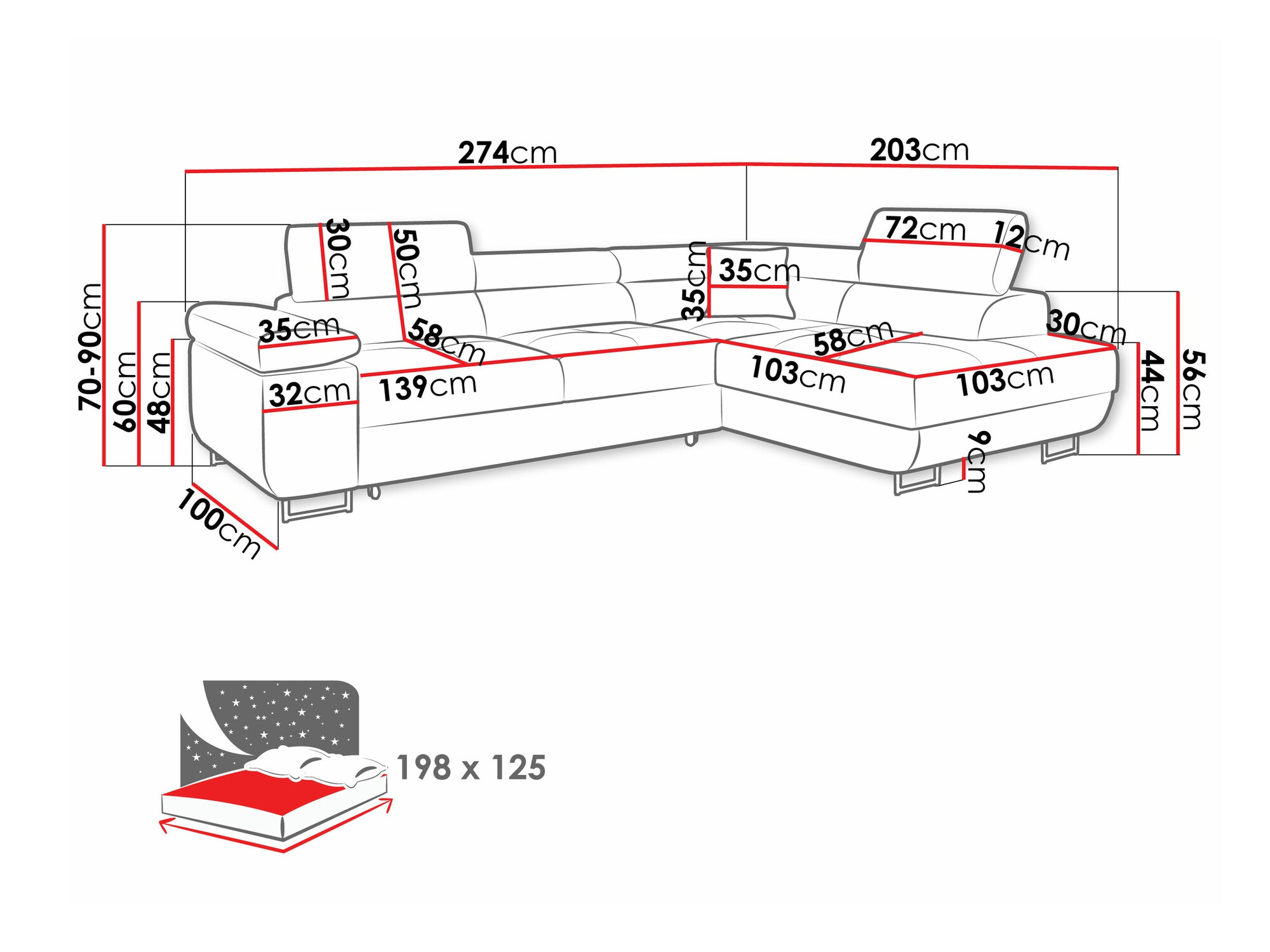 Sofá rinconero Comfivo Eliferu 100 (Manila 16)