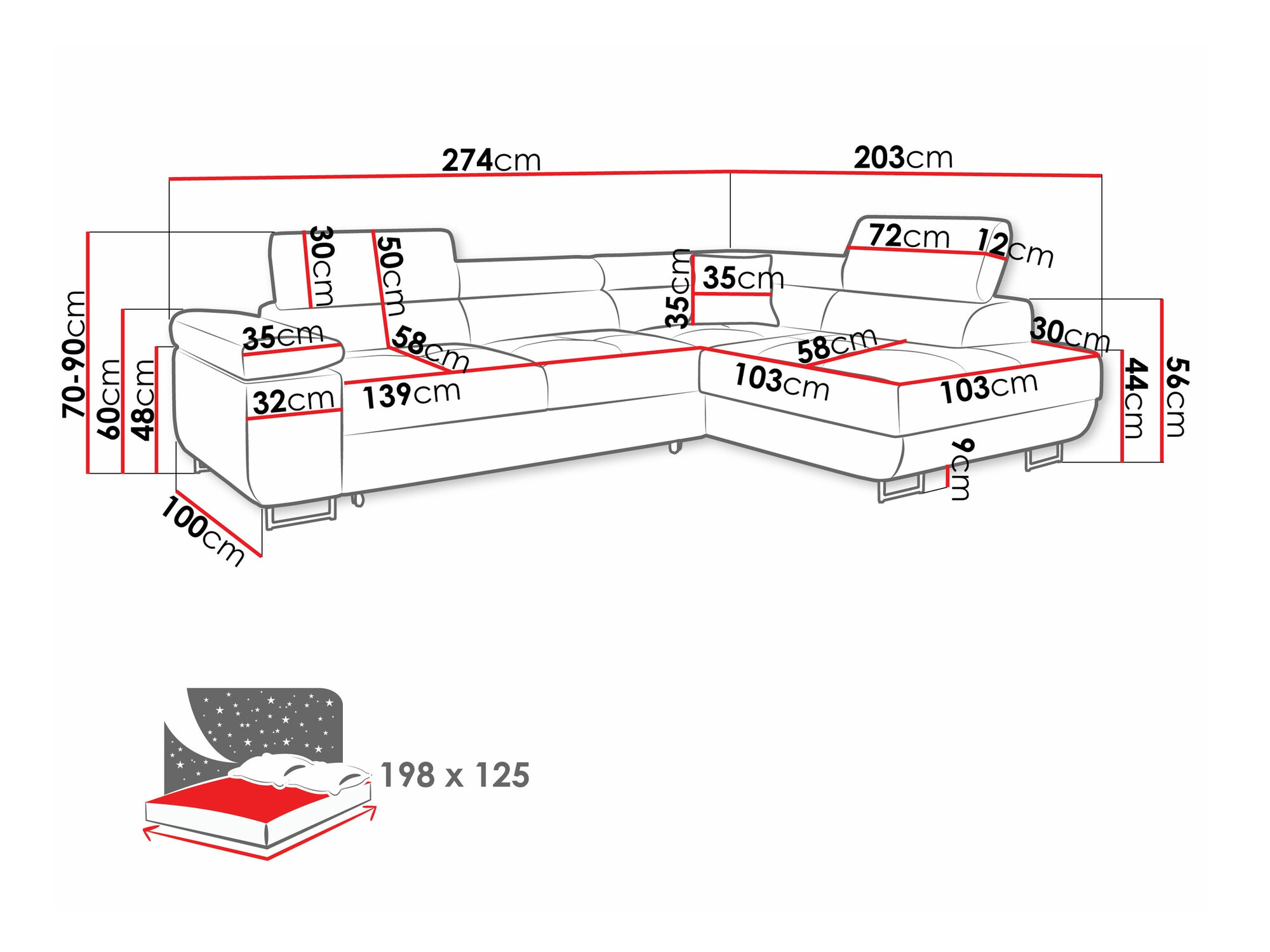 Sofá rinconero Comfivo Eliferu 100 (Manila 18)
