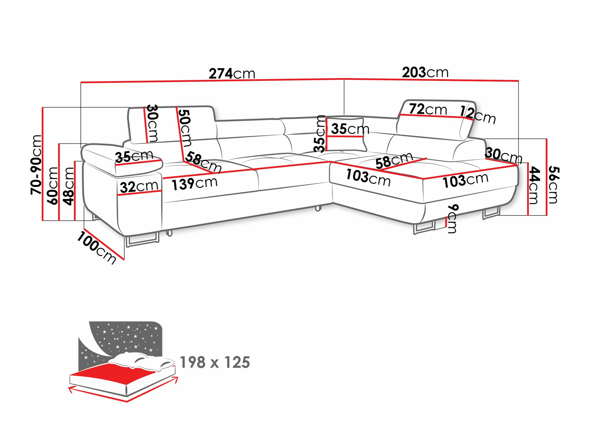 Sofá rinconero Comfivo Eliferu 100 (Manila 35)