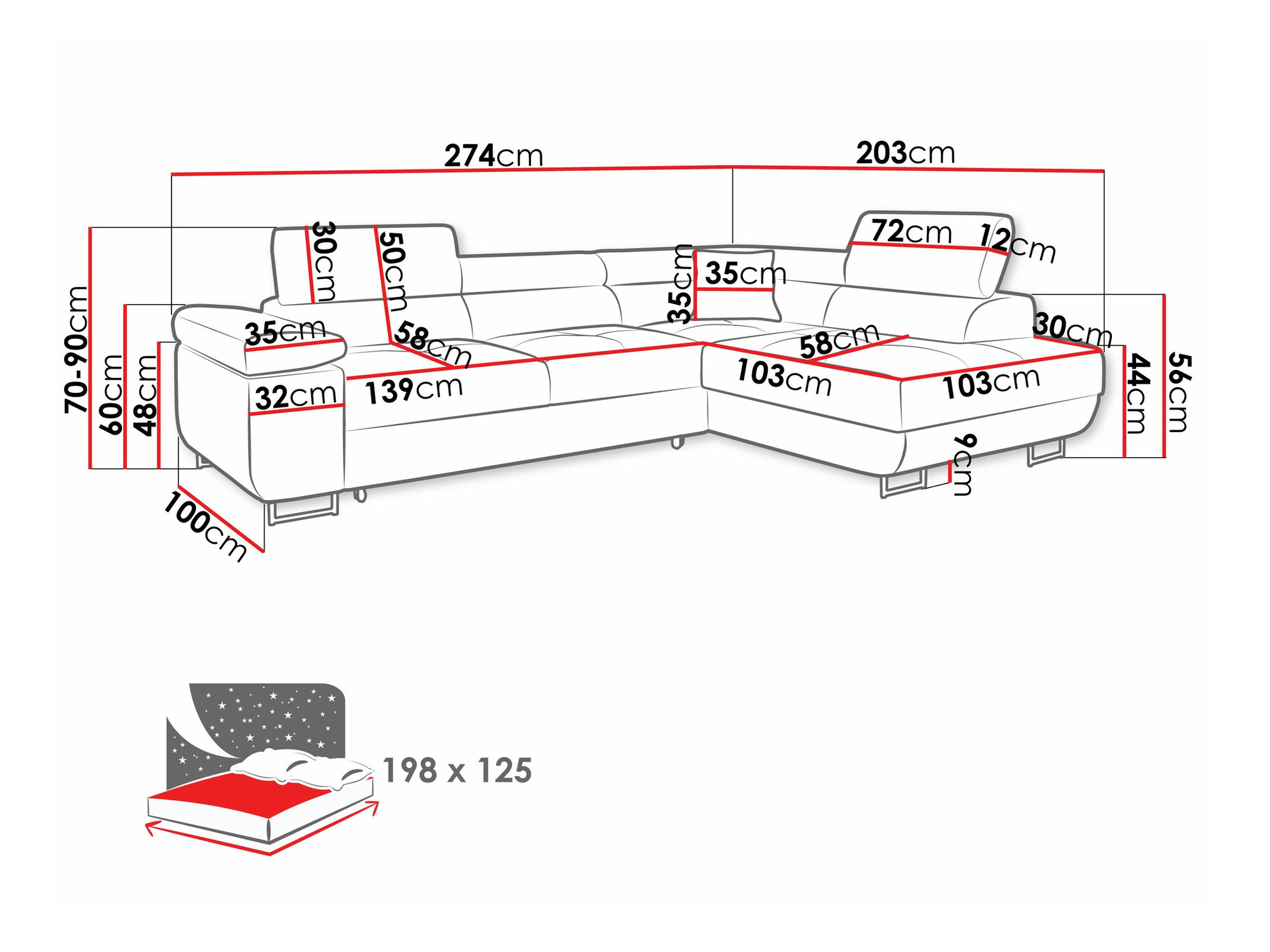 Sofá rinconero Comfivo Eliferu 100 (Soft 066 + Lux 03)