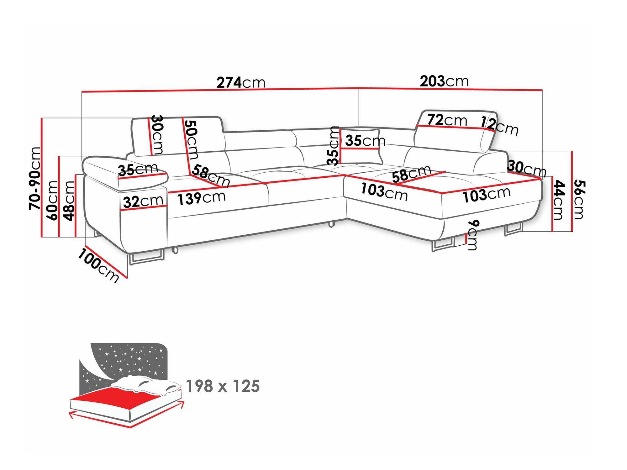 Sofá rinconero Comfivo Eliferu 100 (Soft 066 + Lux 03)