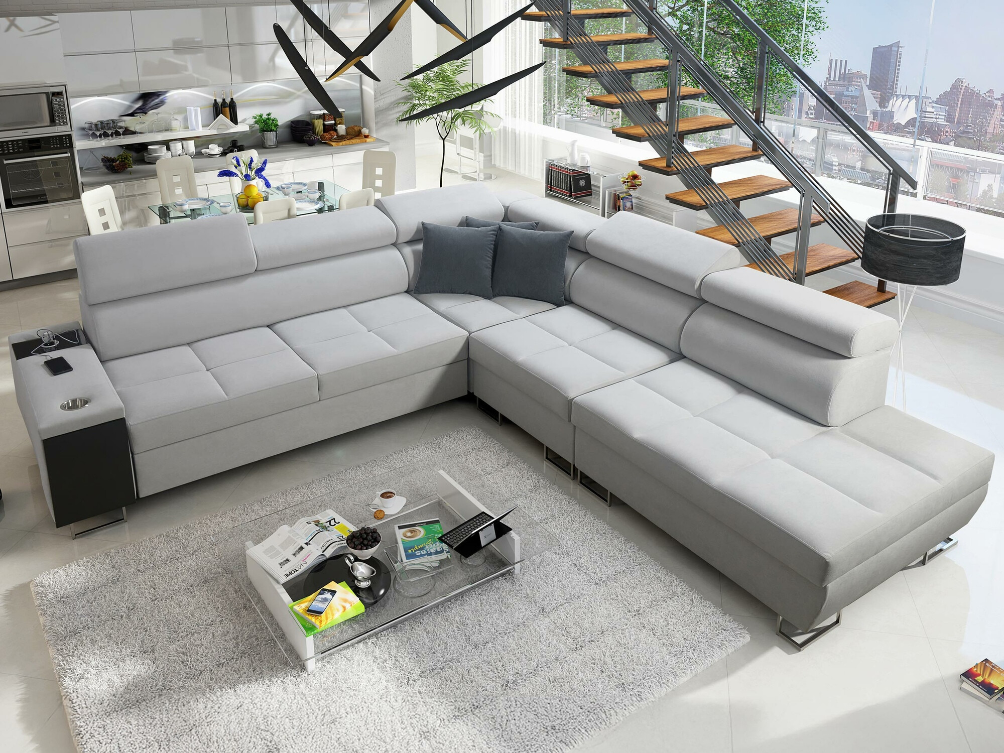 Sofá rinconero Sarasota 143 (Uttario Velvet 2973 + Uttario Velvet 2970)