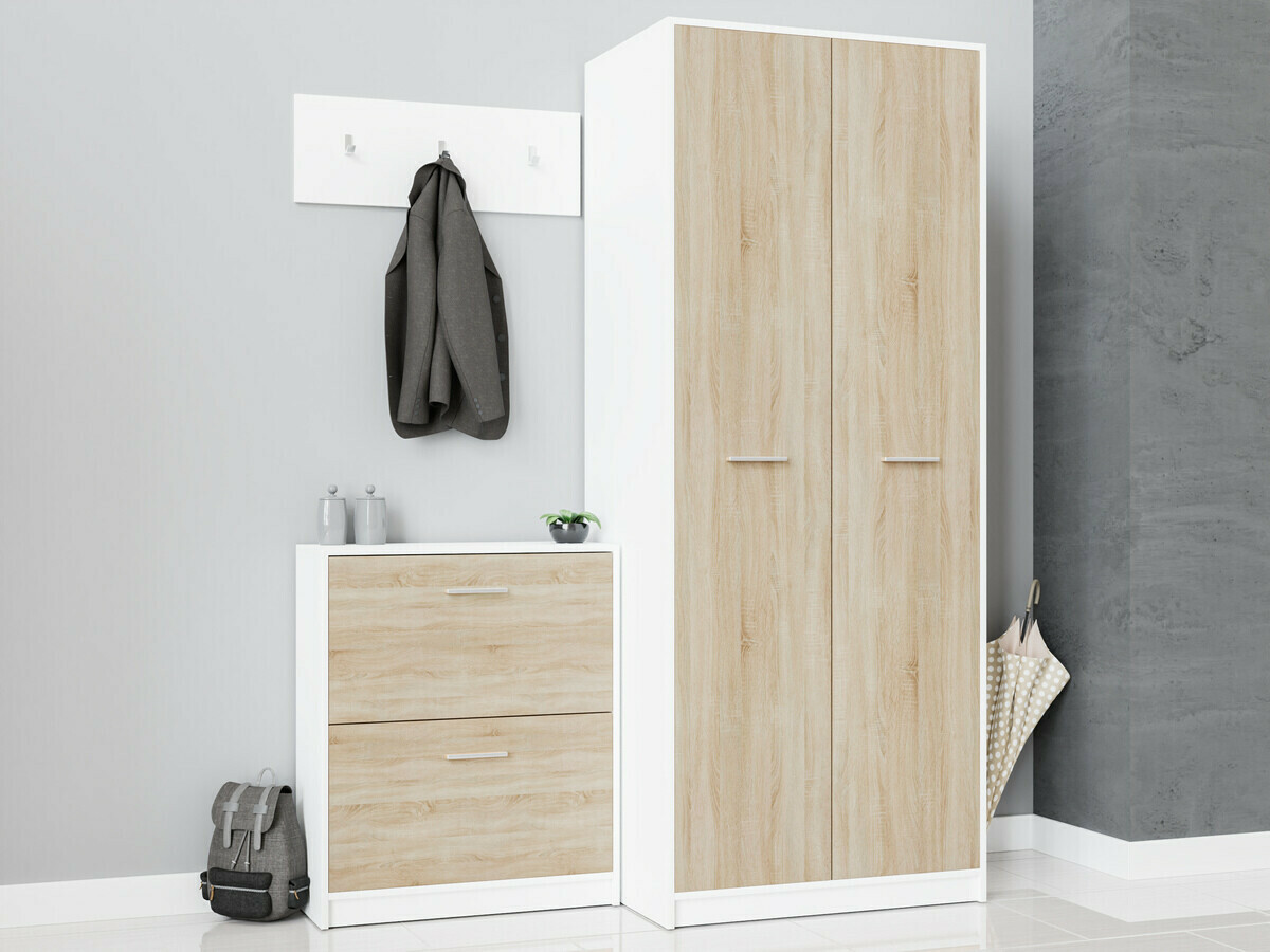 Conjunto para recibidor Novsore 150 (Blanco + Roble Sonoma)