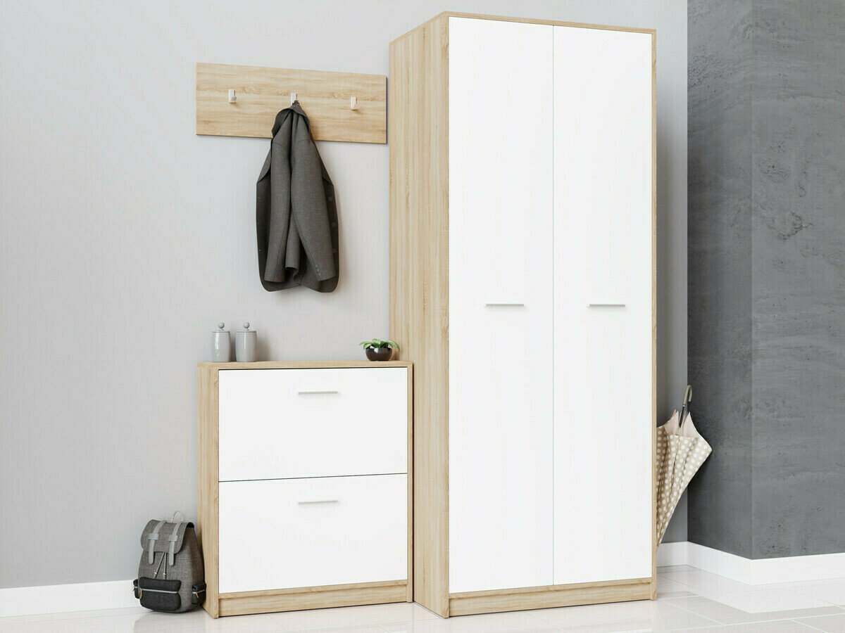 Conjunto para recibidor Novsore 150 (Roble Sonoma + Blanco)