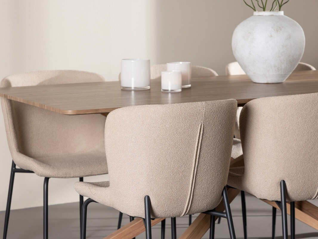 Conjunto de mesas y sillas para comedor Dallas 5102 (Beige)