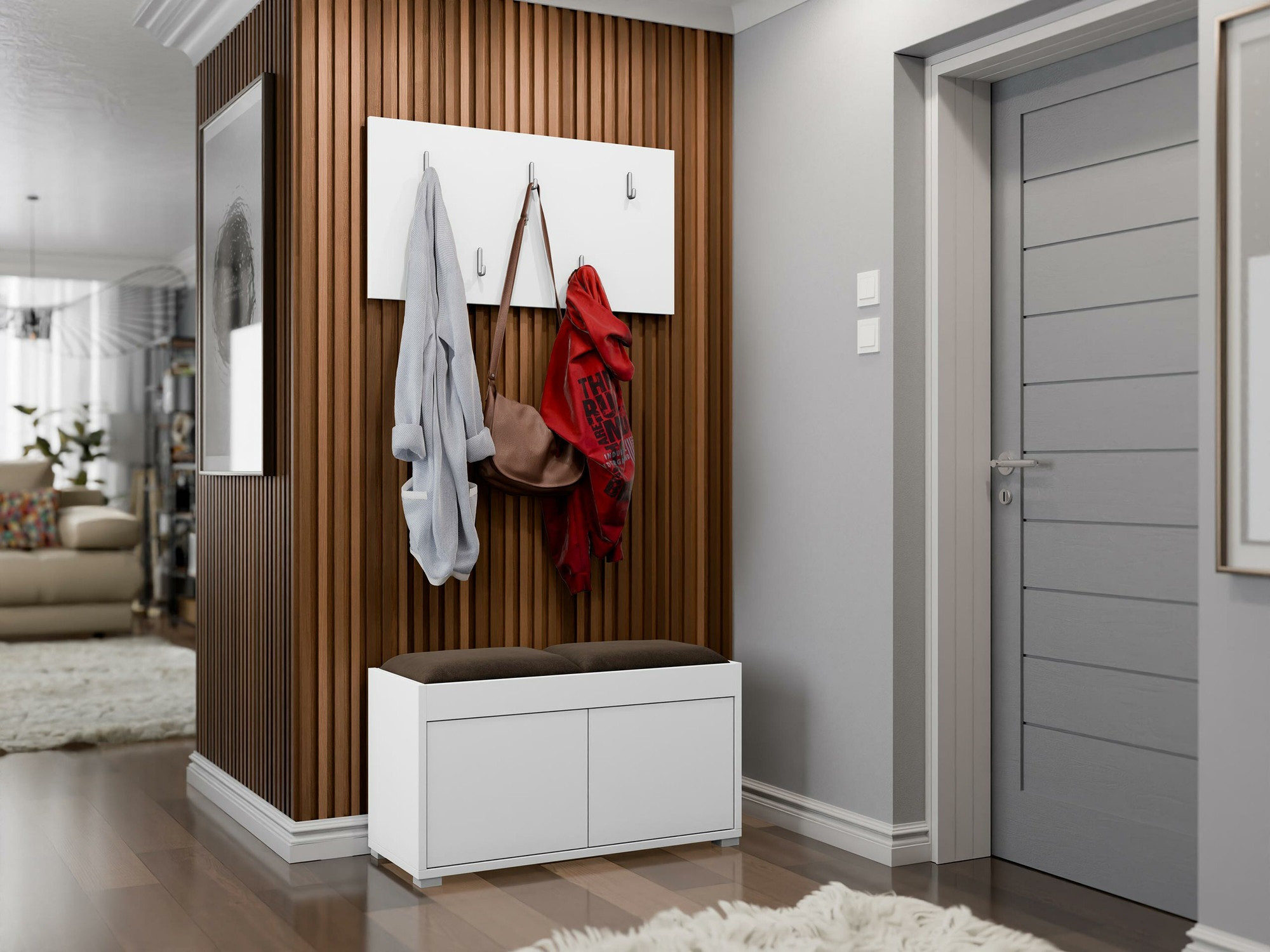 Conjunto para recibidor Comfivo Tutela (Blanco)