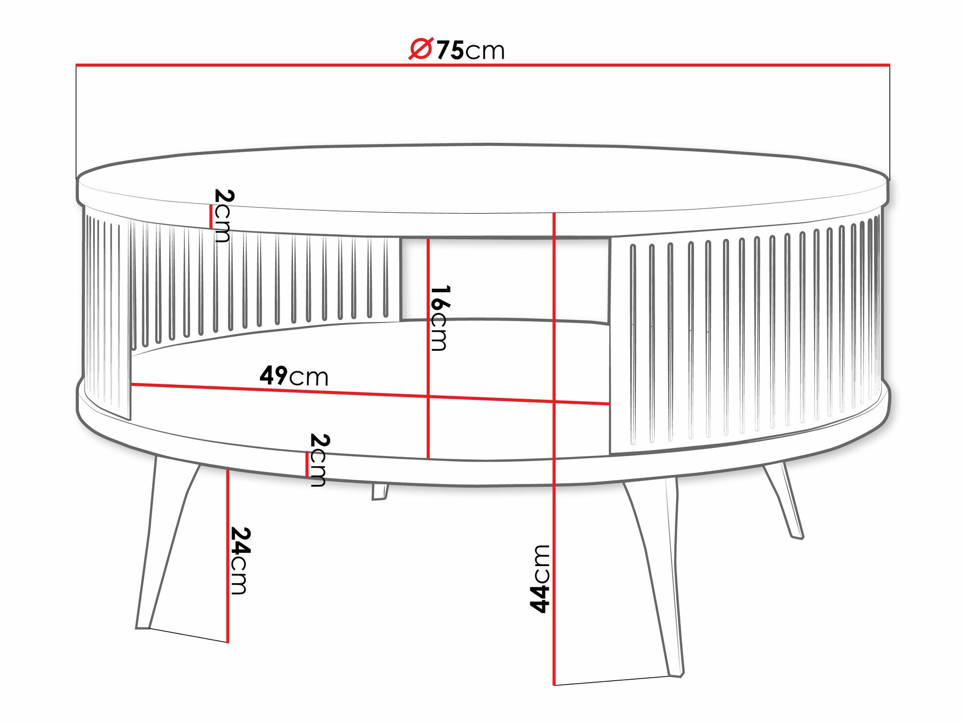 Mesa de centro Vitum II (Rosa + Blanco)